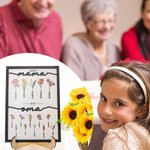 Personalisierte Geburtsblume-Garten Holztafel „Zuerst Mama Jetzt Oma“ Haus Deko Rahmenschild mit Namen Muttertag Weihnachten Geschenk