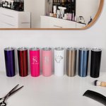 Personalized Hairdresser 20oz Skinny Tumbler with Straw Portable Metallic Coffee Cup Birthday Gift for Stylists Hairdressing Lovers