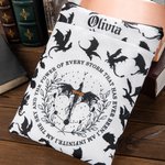 Personalisierte I AM INFINITE Drachen Wasserdichte Buchhülle mit Reißverschluss und Namen Große Kapazität Geburtstag Geschenk für Buchliebhaber