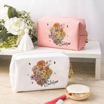 Trousse de Maquillage en Cuir Personnalisée avec Nom Cadeau Fête de Mariage Fête des Mères pour Meilleure Amie Maman Grand-Mère