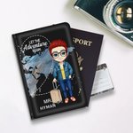 Henkilökohtainen Let The Adventure Begin Map Design Passport Cover Väri Vuosipäivä Syntymäpäivälahja Loverille