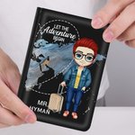 Henkilökohtainen Let The Adventure Begin Map Design Passport Cover Väri Vuosipäivä Syntymäpäivälahja Loverille