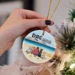 Henkilökohtainen koira äiti tai koira isä pyöreä keraaminen koriste meri maisema tausta joulu syntymäpäivälahja koiran rakastaja