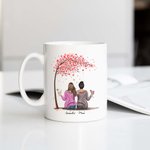 Taza de café de cerámica personalizada para madre e hija unidas para siempre 11oz Regalo de cumpleaños Día de la Madre para madre hija