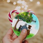 Personalizzato I Love You to the Moon and Back Ornamento rotondo in ceramica con sfondo in vetro verde Regalo di Natale e compleanno per chi ama i can
