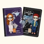 Henkilökohtainen Let The Adventure Begin Map Design Passport Cover Väri Vuosipäivä Syntymäpäivälahja Loverille