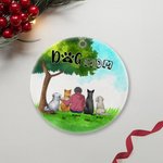 Henkilökohtainen koira äiti tai koira isä pyöreä keraaminen koriste vihreä lasi tausta joulu syntymäpäivälahja koiran rakastajaille