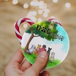 Henkilökohtainen koira äiti tai koira isä pyöreä keraaminen koriste vihreä lasi tausta joulu syntymäpäivälahja koiran rakastajaille