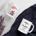 Taza de café de cerámica personalizada para madre e hija unidas para siempre 11oz Regalo de cumpleaños Día de la Madre para madre hija