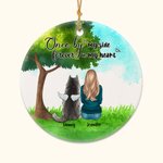 Henkilökohtainen Kerran vierelläni Ikuisesti sydämessäni Pyöreä keraaminen koriste vihreä lasi tausta joulu syntymäpäivälahja koiranrakastajaan