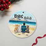 Henkilökohtainen koira äiti tai koira isä pyöreä keraaminen koriste meri maisema tausta joulu syntymäpäivälahja koiran rakastaja