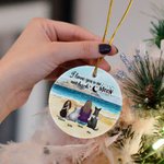 Henkilökohtainen Rakastan sinua kuuhun ja takaisin Pyöreä keraaminen koriste, jossa on merinäköala tausta Joulu Syntymäpäivälahja koiran rakastajalle