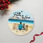 Henkilökohtainen ikuisesti sydämessäni Pyöreä keraaminen koriste, jossa on merinäköala Tausta Joulu Syntymäpäivälahja koiranrakastajalle