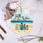 Henkilökohtainen ikuisesti sydämessäni Pyöreä keraaminen koriste, jossa on merinäköala Tausta Joulu Syntymäpäivälahja koiranrakastajalle