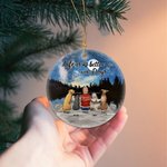 Personalisierte Leben ist besser mit einem Hund Runde Keramik Ornament mit Nacht Sternenhimmel Hintergrund Weihnachten Geburtstag Geschenk für Hundeli