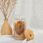 Personalized Birth Flower Bouquet 20oz Name Glass Tumbler with Straw and Bamboo Lid Gift for Grandma Mother