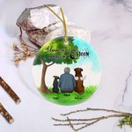 Personalizzato I Love You to the Moon and Back Ornamento rotondo in ceramica con sfondo in vetro verde Regalo di Natale e compleanno per chi ama i can