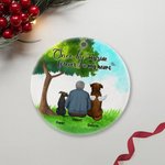 Henkilökohtainen Kerran vierelläni Ikuisesti sydämessäni Pyöreä keraaminen koriste vihreä lasi tausta joulu syntymäpäivälahja koiranrakastajaan