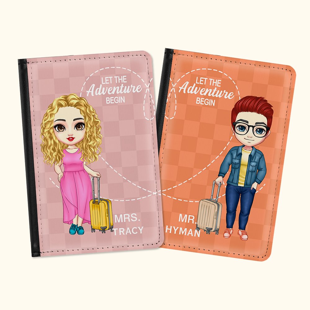 Couverture de passeport personnalisée Let The Adventure Begin Cadeau pour couple