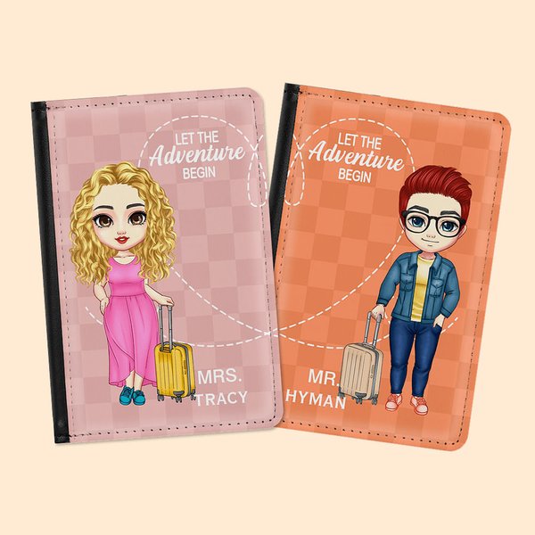 Adventure Begin Passport Cover for Couple