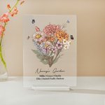 Personalized Birth Flower Bouquet Garden Acrylic Plaque Home Decoration Mother's Day Birthday Gift for Mom Grandma