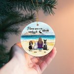 Henkilökohtainen Rakastan sinua kuuhun ja takaisin Pyöreä keraaminen koriste, jossa on merinäköala tausta Joulu Syntymäpäivälahja koiran rakastajalle