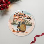 Henkilökohtainen Life is Better with Fur Baby Pyöreä keraaminen koriste punainen vaahteranlehti tausta joulu syntymäpäivälahja koiranrakastajaan