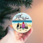 Henkilökohtainen ikuisesti sydämessäni Pyöreä keraaminen koriste, jossa on merinäköala Tausta Joulu Syntymäpäivälahja koiranrakastajalle