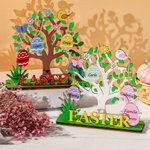 Personalisierte Ostereier Baum aus Holz Eier mit Hasenohren und Namen Frühlingsthema Ostern Deko Geschenk für Familie Kinder