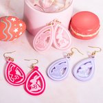 Boucles d'Oreilles Personnalisées avec lnitiale Style Lapin Rose Accessoire Acrylique Cadeau Anniversaire Fête pour Fille Femme