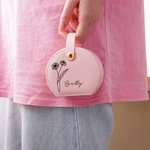 Gepersonaliseerde draagbare geboorte bloem hand-held sieraden geval opbergdoos met naam verjaardag bruidsmeisje cadeau voor haar