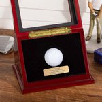 Présentoir de Balle de Golf Personnalisé avec Plaque Gravée Boîte en Bois Cadeau Anniversaire Fête des Pères pour Amateur de Golf