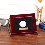 Présentoir de Balle de Golf Personnalisé avec Plaque Gravée Boîte en Bois Cadeau Anniversaire Fête des Pères pour Amateur de Golf