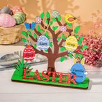Personalisierte Ostereier Baum aus Holz Eier mit Hasenohren und Namen Frühlingsthema Ostern Deko Geschenk für Familie Kinder