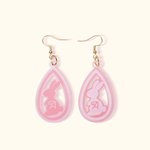 Boucles d'Oreilles Personnalisées avec lnitiale Style Lapin Rose Accessoire Acrylique Cadeau Anniversaire Fête pour Fille Femme