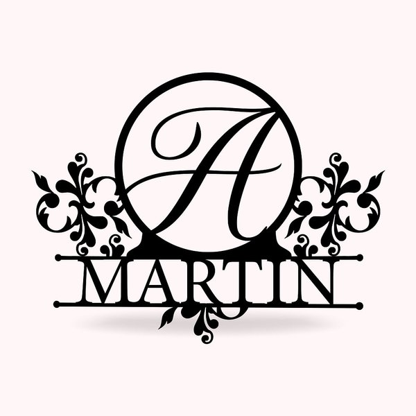 Décoration Murale Personnalisée avec Lettre et Nom Évidés Ornement en Métal à l'Intérieur Cadeau pour Famille