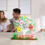 Personalisierte Ostereier Baum aus Holz Eier mit Hasenohren und Namen Frühlingsthema Ostern Deko Geschenk für Familie Kinder