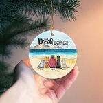 Henkilökohtainen koira äiti tai koira isä pyöreä keraaminen koriste meri maisema tausta joulu syntymäpäivälahja koiran rakastaja