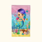 Serviette de Toilette Personnalisée avec Nom Image Sirène Linge Doux Absorbant Accessoire Quotidien pour Fille