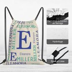 Sac à Dos à Cordon de Serrage Personnalisé avec Nom et Initiale Résistant à l'Eau Cadeau de Noël et d'Anniversaire pour Sport Voyage