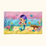 Personalized Marine Mermaid Super Absorbent Towel with Name Beach Accessory Summer Party Gift for Girl