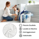 Couverture Polaire avec Patte et Oeufs de Pâques Couverture Personnalisée avec Photo de l'Animal en Oreilles de Lapin Cadeau de Pâques pour Famille