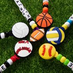 Llavero personalizado hecho a mano de baloncesto voleibol con nombre Cumpleaños Vuelta al cole Regalo para amante del deporte Entrenador Equipo