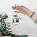 Personalizzato I Love You to the Moon and Back Ornamento da appendere in acrilico rotondo Regalo di Natale e compleanno per chi ama i cani