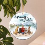 Gepersonaliseerd Leven is Beter met Bont Baby Ronde Acryl Opknoping Ornament Kerst Verjaardag Gift voor hondenliefhebber