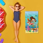 Personalized Marine Diving Super Absorbent Quick Dry Soft Towel with Name Beach Accessory Summer Vacation Birthday Gift for Kid