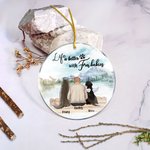 Gepersonaliseerd Leven is Beter met Bont Baby Ronde Acryl Opknoping Ornament Kerst Verjaardag Gift voor hondenliefhebber