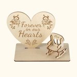 Personalized Forever in Our Hearts Heart-Shaped Table Plaque with Engraved Name Chair Memorial Gift for Loss of Loved One