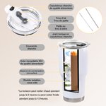 Thermos de Vacuum Personnalisé avec 1-15 Fleurs de Naissance et Noms Gobelet Isotherme avec Thème Jardin Cadeau d'Anniversaire pour Mère Grand-Mère