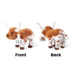 Personalized Longhorn Cow Plush Toy Furry Stuffed Animal Doll with Text Photo Ear Tag Birthday Gift for Kid Cow Lover